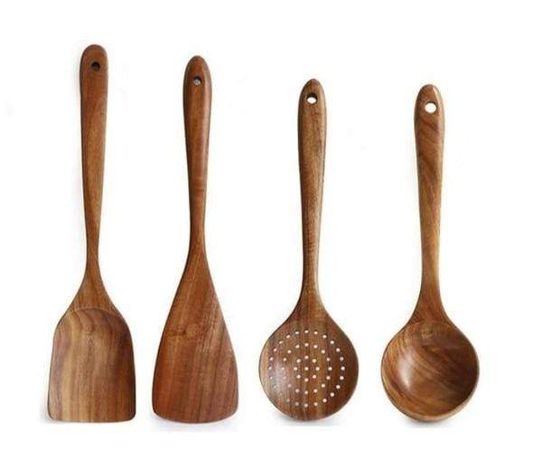 Set D'ustensiles En Bois Teck