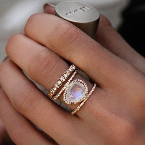 Bague De Guérison Naturelle En Pierre De Lune