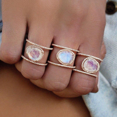 Bague De Guérison Naturelle En Pierre De Lune