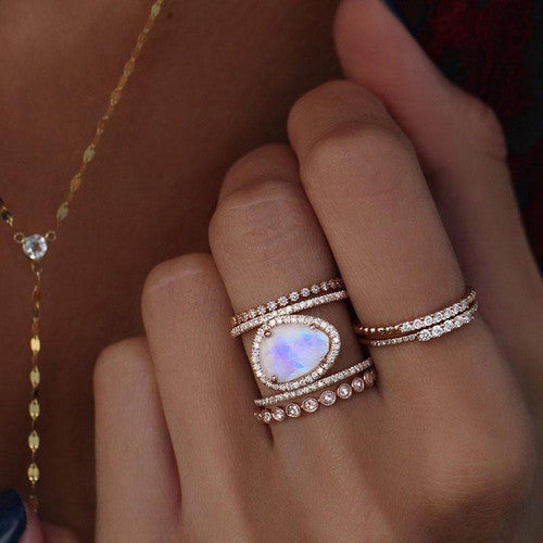 Bague De Guérison Naturelle En Pierre De Lune