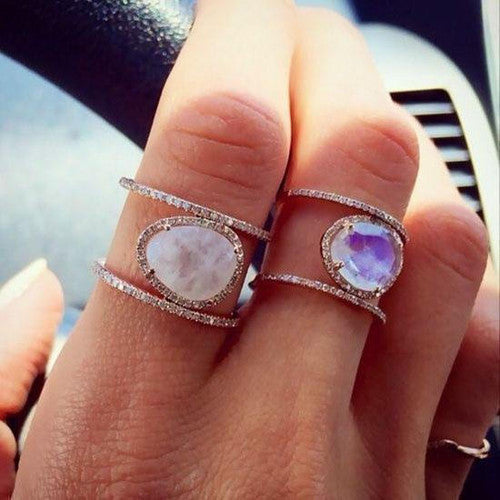 Bague De Guérison Naturelle En Pierre De Lune