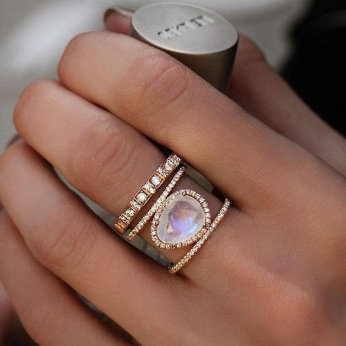 Bague De Guérison Naturelle En Pierre De Lune
