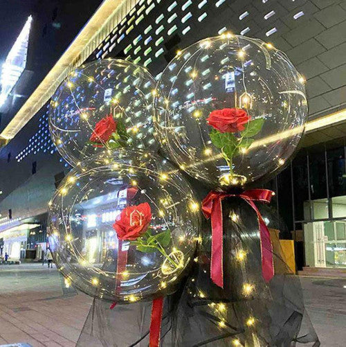 Ballons LED Lumineux Rose Éternelle