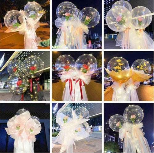 Ballons LED Lumineux Rose Éternelle
