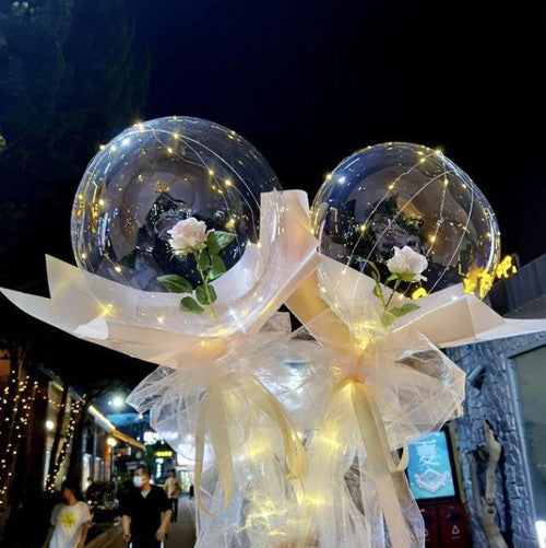 Ballons LED Lumineux Rose Éternelle