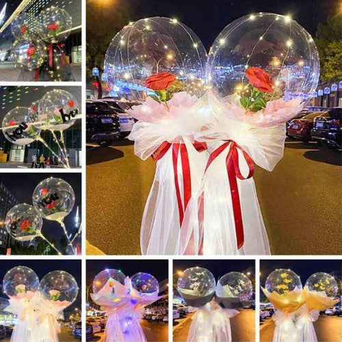 Ballons LED Lumineux Rose Éternelle