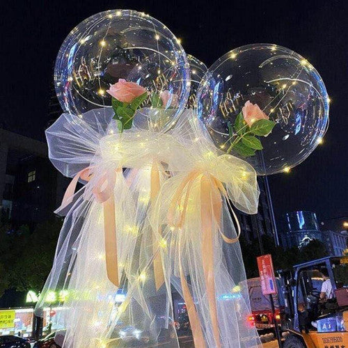 Ballons LED Lumineux Rose Éternelle