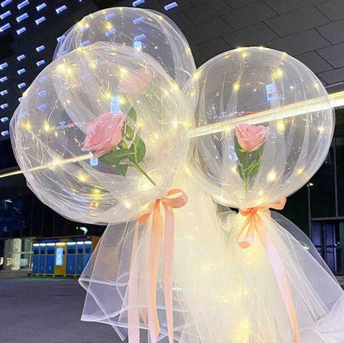 Ballons LED Lumineux Rose Éternelle