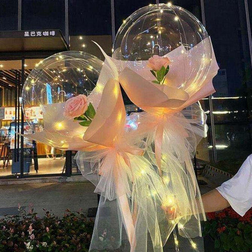Ballons LED Lumineux Rose Éternelle