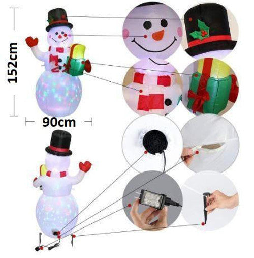 Bonhomme De Neige Gonflable Lumineux