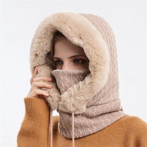 Bonnet Coupe-vent Chaud En Tricot Pour l'Hiver