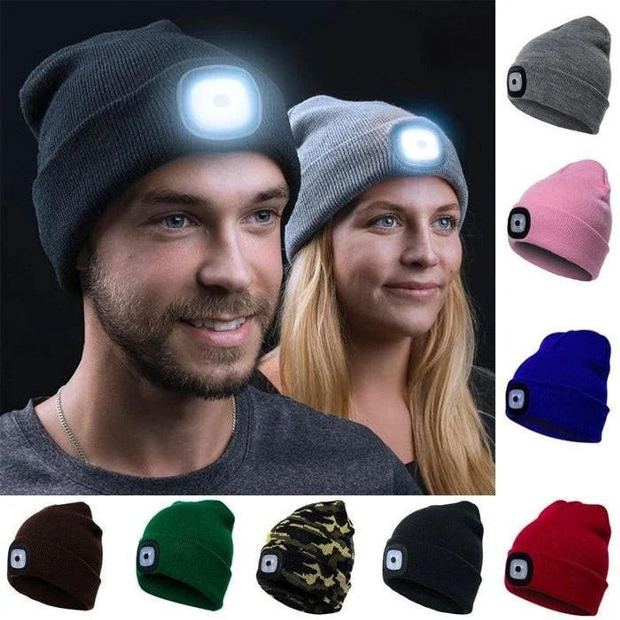 Bonnet En Laine Avec Lampe LED
