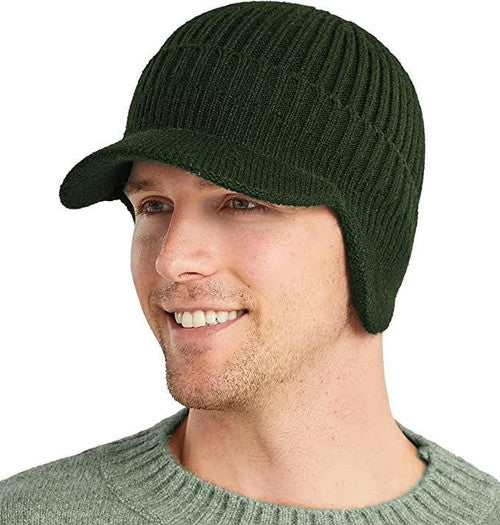 Bonnet Tricoté En Laine Avec Cache-oreilles Et Visière