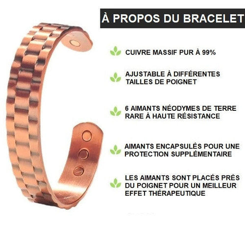 Bracelet De Magnétothérapie En Cuivre Pur