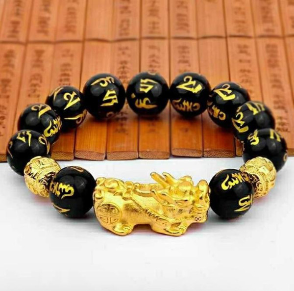 Bracelet Feng Shui En Obsidienne Noire