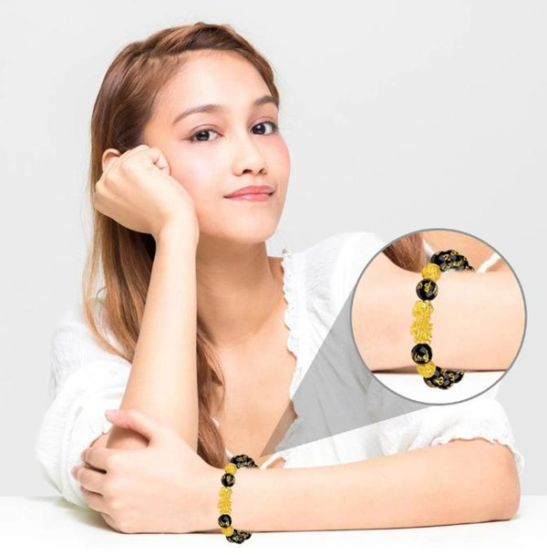 Bracelet Feng Shui En Obsidienne Noire