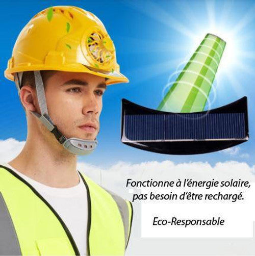 Casque de chantier résistant ventilateur à énergie solaire