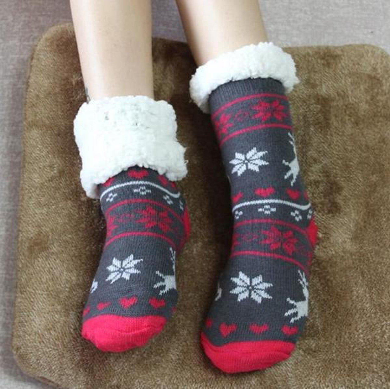 Chaussettes d'Intérieur En Laine Polaire Extra Chaude