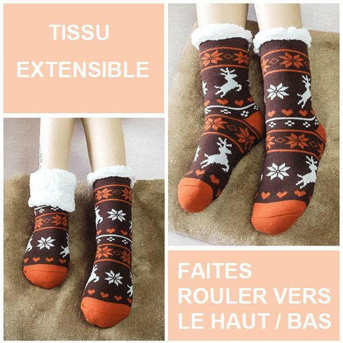 Chaussettes d'Intérieur En Laine Polaire Extra Chaude