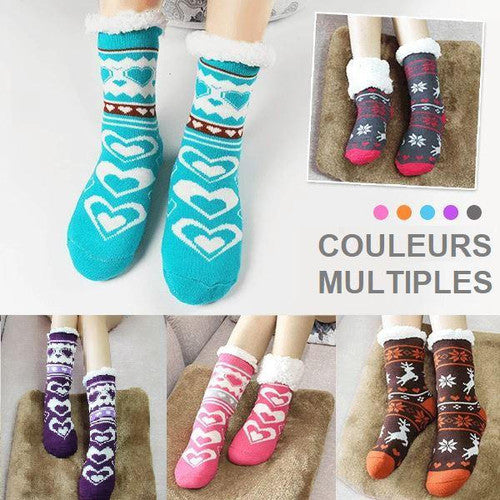 Chaussettes d'Intérieur En Laine Polaire Extra Chaude