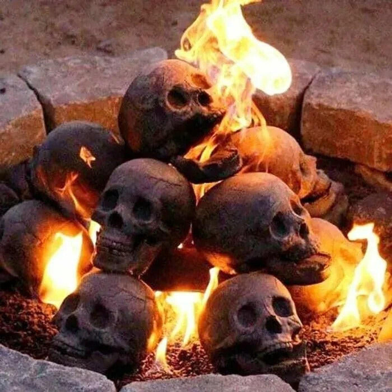 Crâne en Feu Pour Halloween
