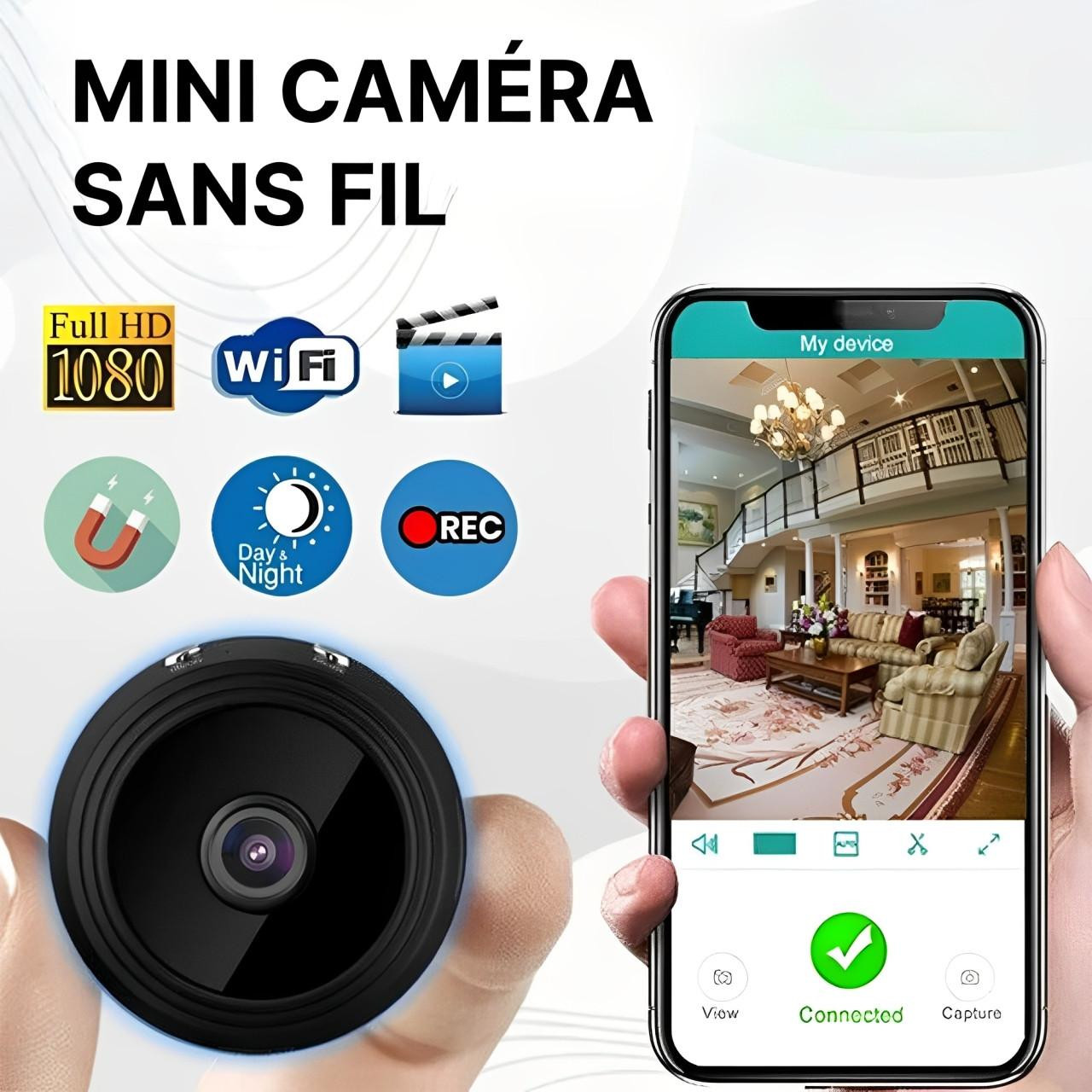 Mini Caméra De Surveillance Magnétique Sans Fil 1080p HD
