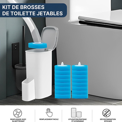 Brosses Toilette Et WC Efficace Avec Éponges Jetables