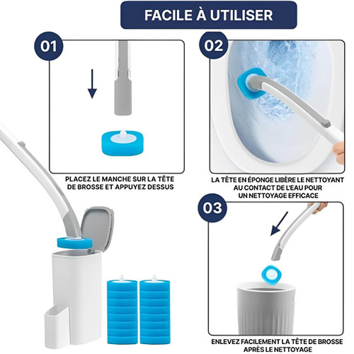 Brosses Toilette Et WC Efficace Avec Éponges Jetables