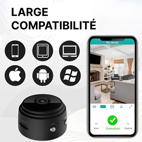 Mini Caméra De Surveillance Magnétique Sans Fil 1080p HD
