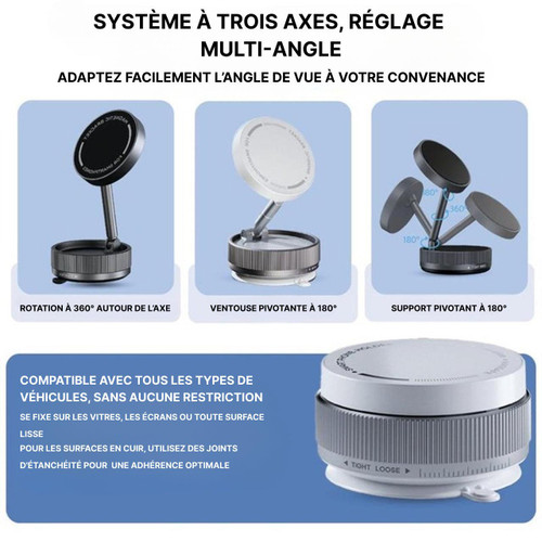 Support Magnétique Téléphone Voiture Avec Ventouse