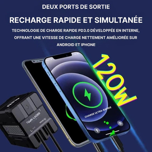 Chargeur Rapide 120W Pour Iphone - Samsung - Ipad - Apple