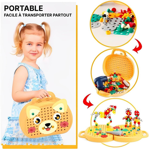 Jouet Boite à Outils Avec Perceuse Visseuse Pour Enfant