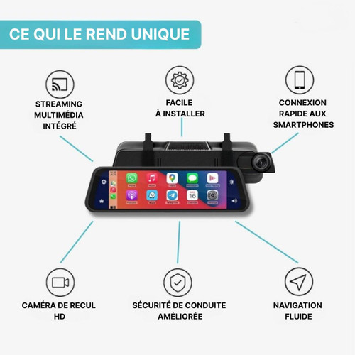 Rétroviseur DashCam CarPlay