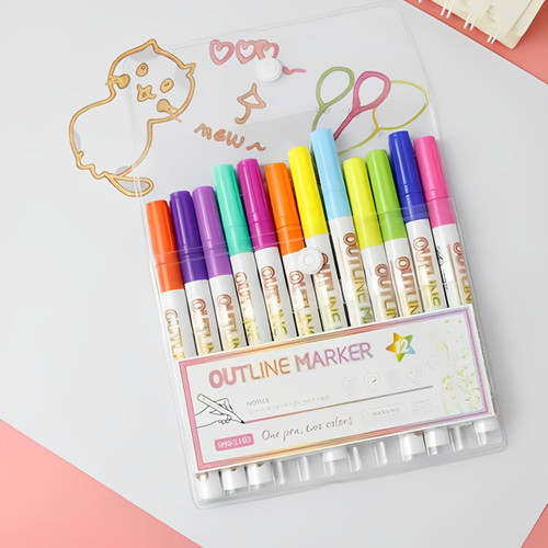 Stylos Double Ligne (Lot de 8 ou 12)