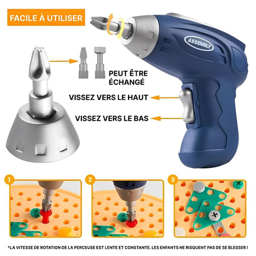 Jouet Boite à Outils Avec Perceuse Visseuse Pour Enfant