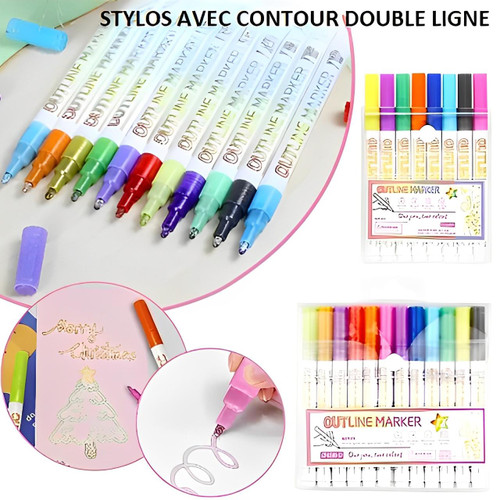 Stylos Double Ligne (Lot de 8 ou 12)