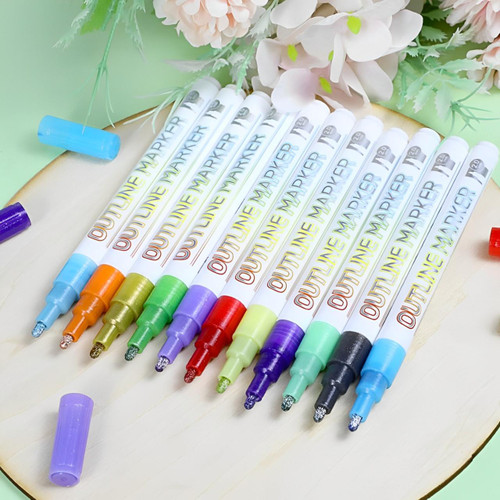 Stylos Double Ligne (Lot de 8 ou 12)