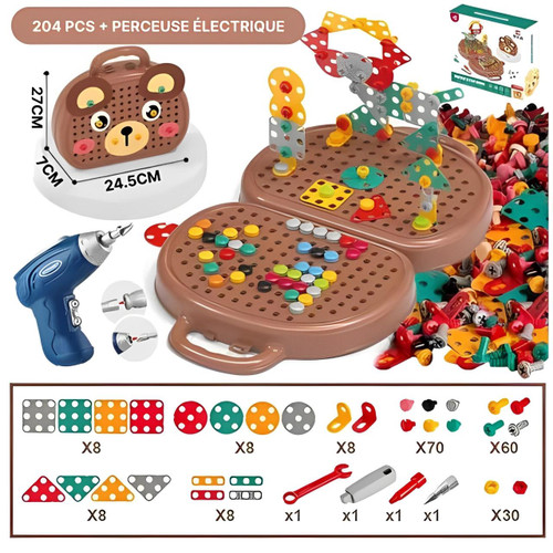 Jouet Boite à Outils Avec Perceuse Visseuse Pour Enfant