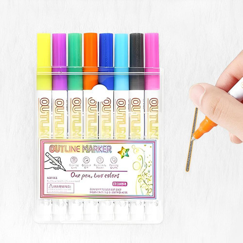 Stylos Double Ligne (Lot de 8 ou 12)