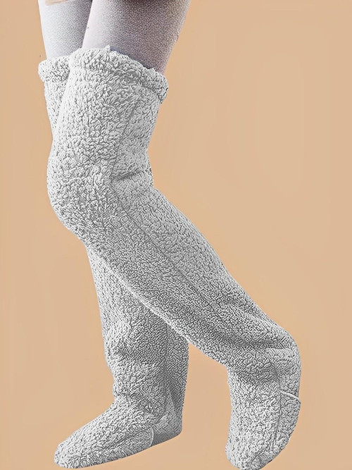Chaussettes En Laine Polaires Pour Femme Hautes