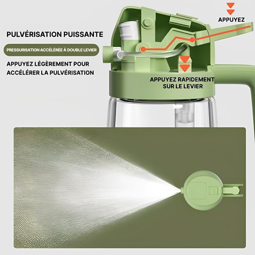 Spray Huile d'Olive Avec Pulvérisateur Et Distributeur 2-en-1