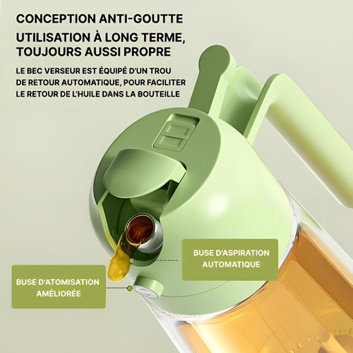 Spray Huile d'Olive Avec Pulvérisateur Et Distributeur 2-en-1