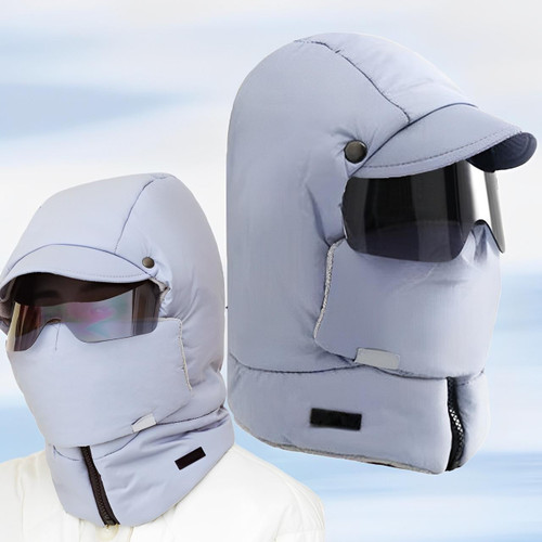 Cagoule Hiver 4-en-1 - Bonnet, Masque et Lunettes Intégrés