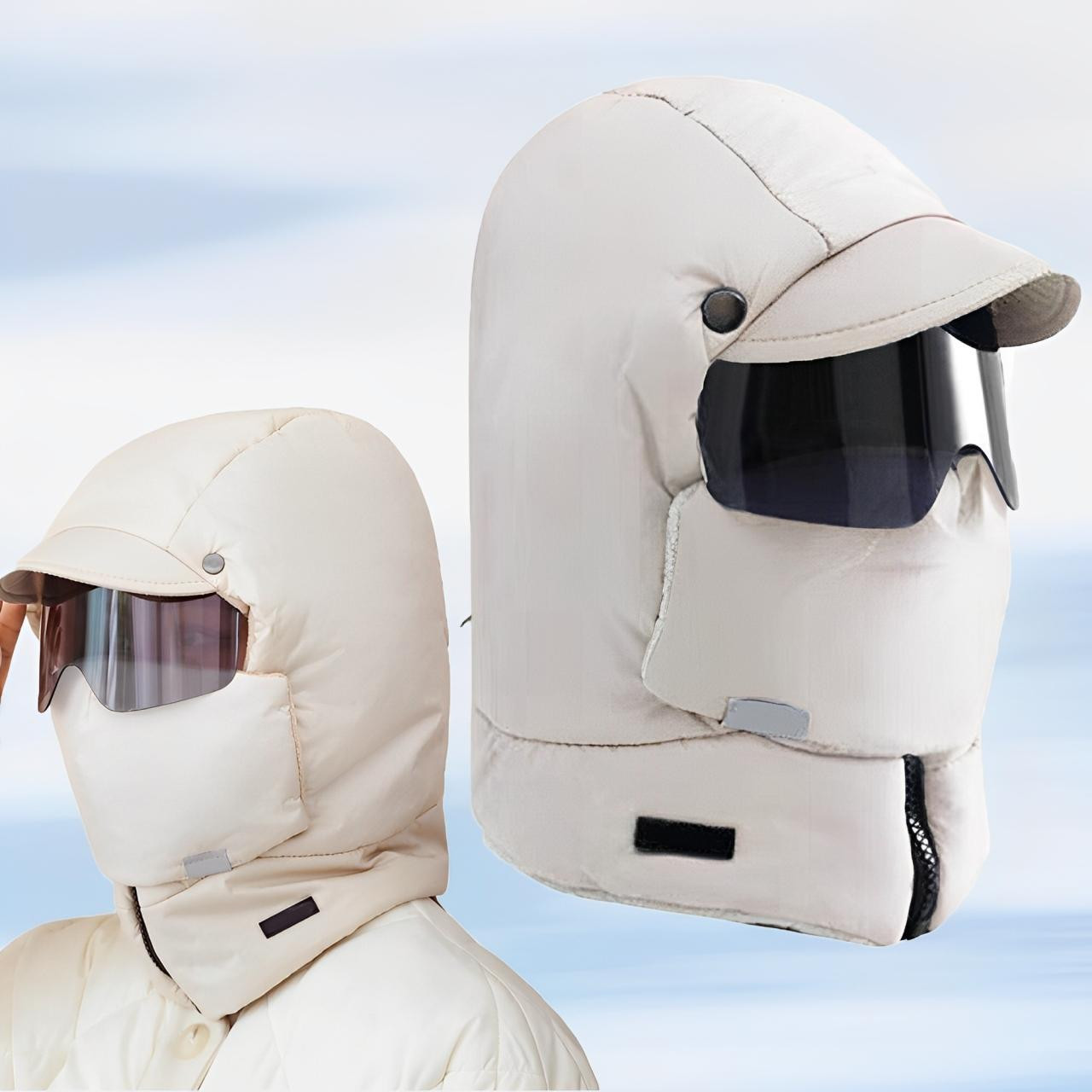 Cagoule Hiver 4-en-1 - Bonnet, Masque et Lunettes Intégrés