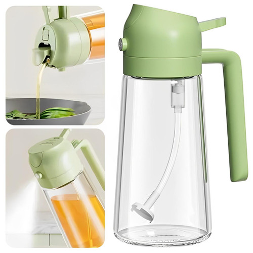 Spray Huile d'Olive Avec Pulvérisateur Et Distributeur 2-en-1