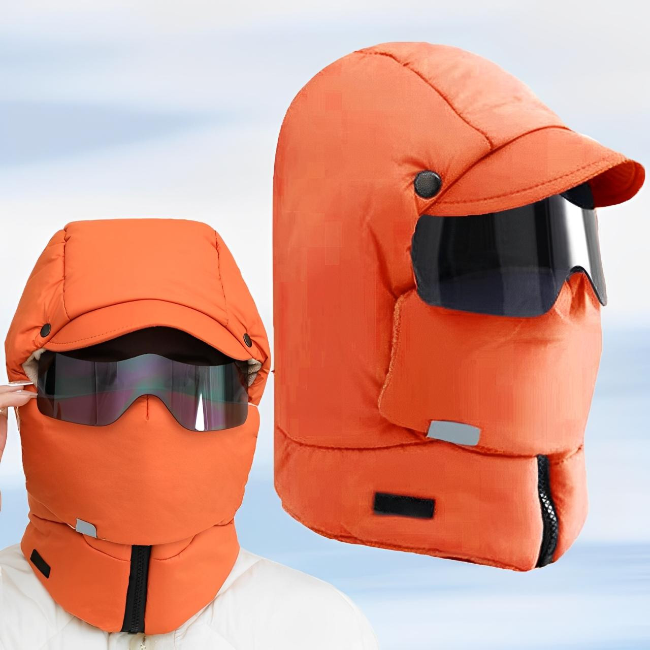 Cagoule Hiver 4-en-1 - Bonnet, Masque et Lunettes Intégrés