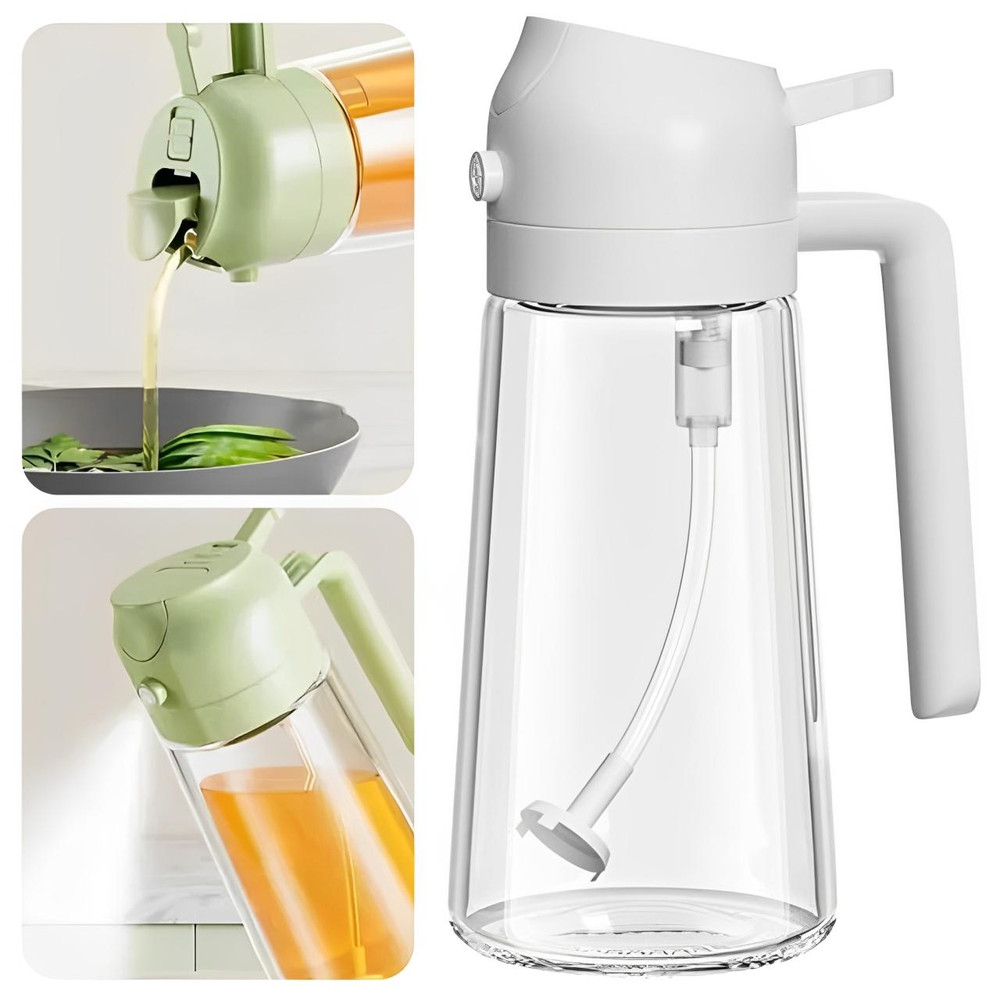 Spray Huile d'Olive Avec Pulvérisateur Et Distributeur 2-en-1