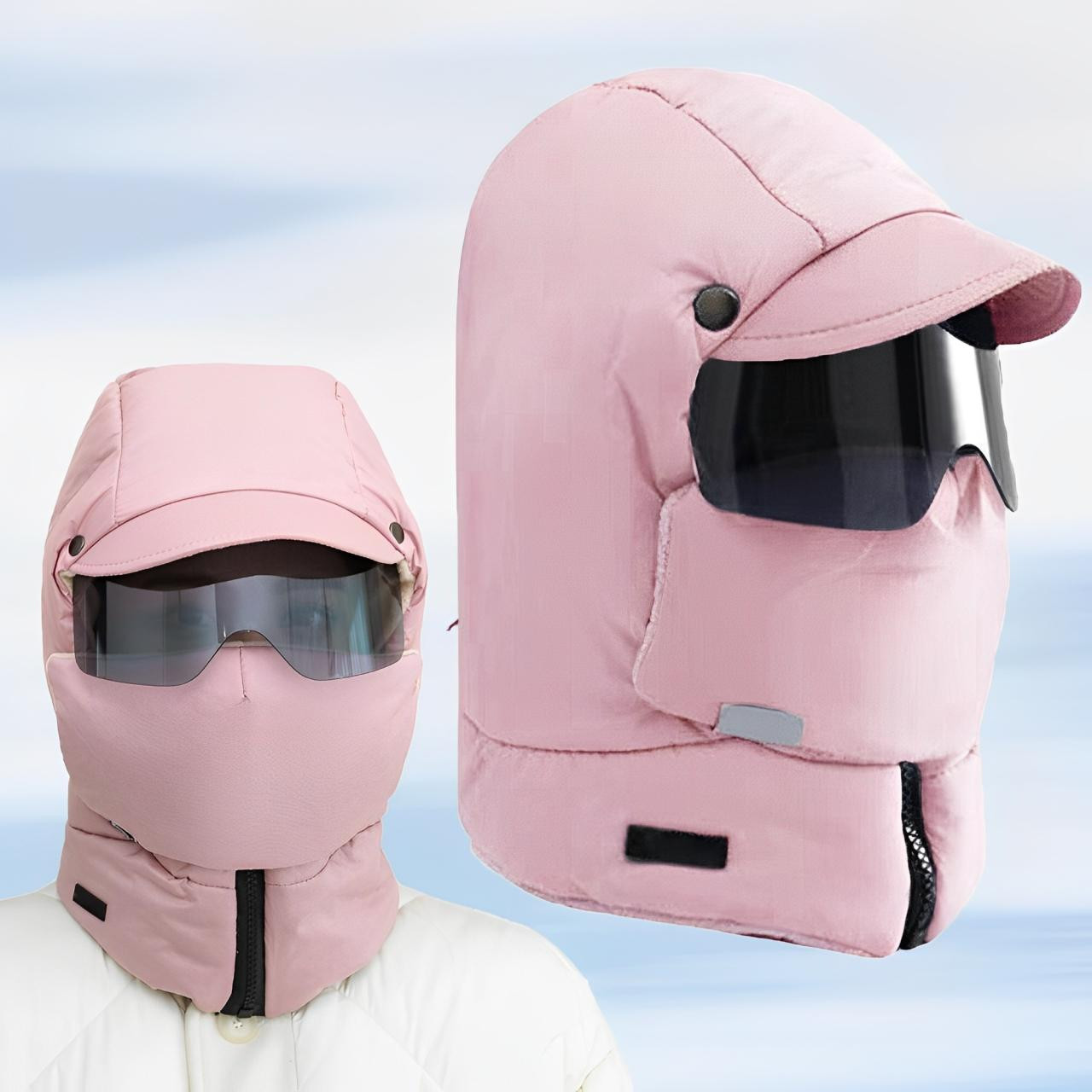 Cagoule Hiver 4-en-1 - Bonnet, Masque et Lunettes Intégrés