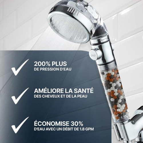 Pommeau De Douche Haute Pression Filtrant
