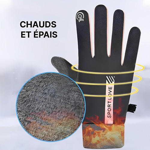 Gants Hiver Thermiques Anti Froid Imperméables Pour Écran Tactile
